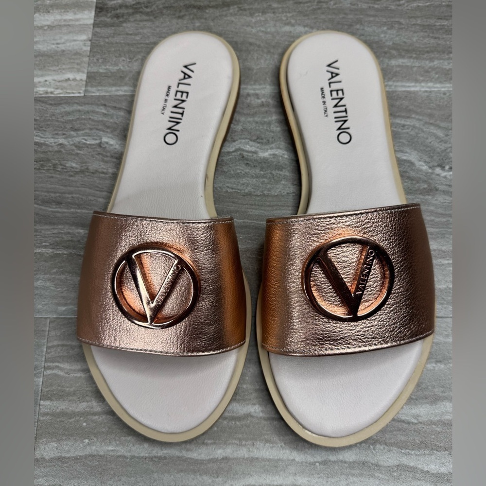 NEW! Valentino by Mario Valentino Bugola Slide Sandal in Copper Womens Size 8 - Picture 14 of 14
